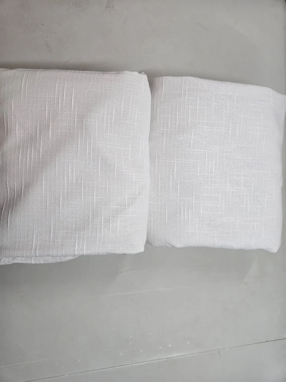QUINCE Set Of 2 48x96 Cotton Slub Blackout Curtains White 0748